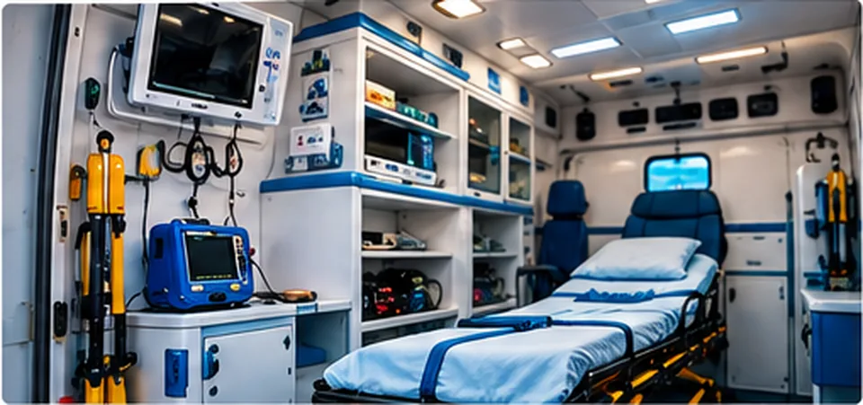 Interior equipado de UTI móvel
